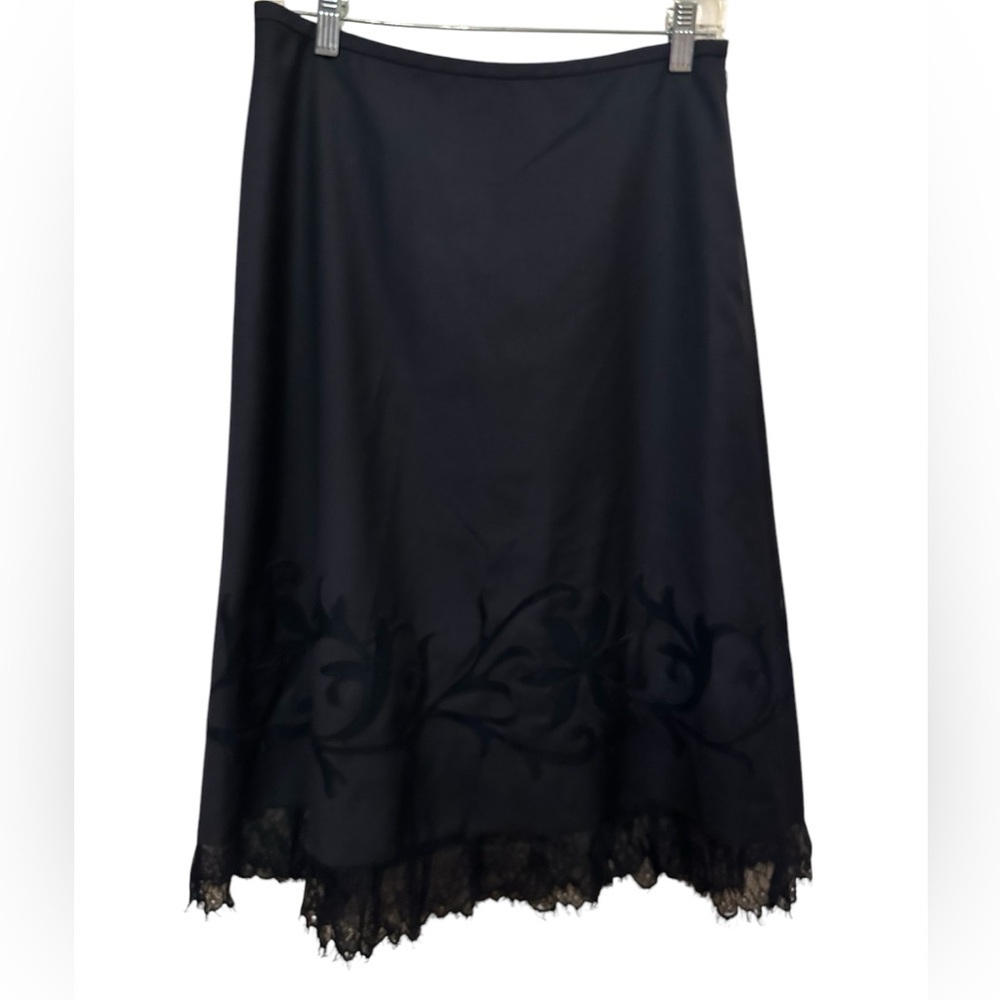 NWT LOFT Black Midi A-Line Skirt for Cocktail Events